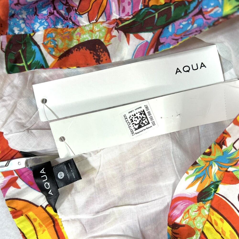 AQUA Fruit Print Shorts Women’s XS Cotton Eyelet Scalloped Multicolored NWT - Picture 10 of 13